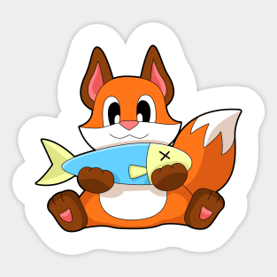 Fox Fish Sticker